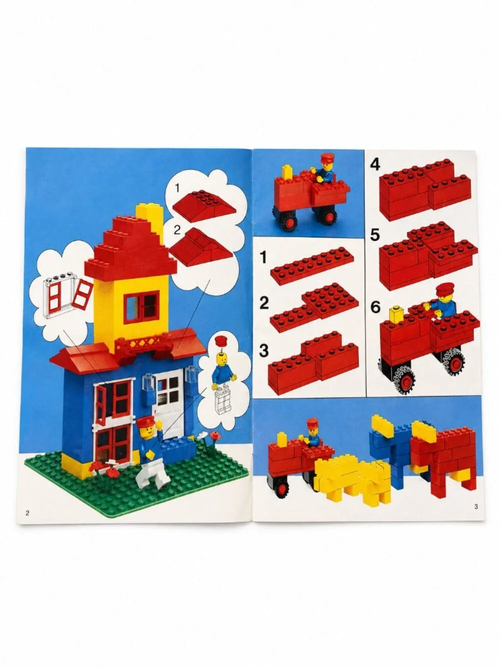 Vintage LEGO Bulk Lot 1980s Basic 527 Manual Baseplates Wheels Printed Parts
